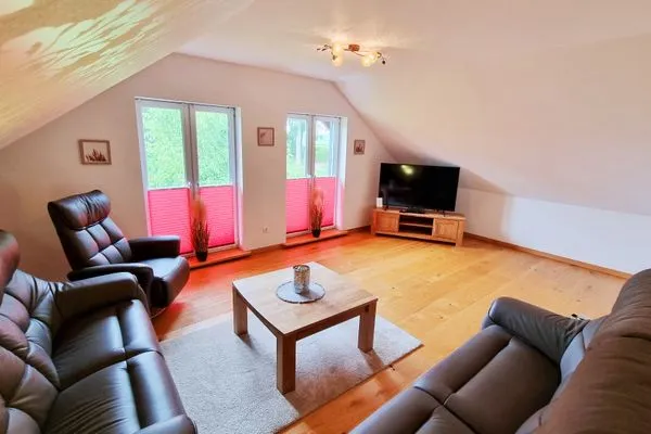 Wohnzimmer  Ferienhaus "Himi" in unmittelbarer Nähe des Passader Sees