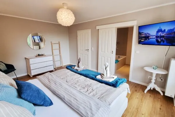 Schlafzimmer  Ferienhaus "Küstenhuus" in Kalifornien an der Ostsee