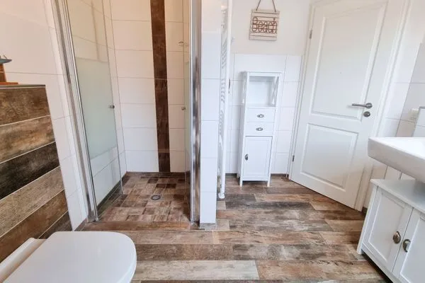Badezimmer  Schwedenhaushälfte "Küstenliebe" in Sehlendorf an der Ostsee