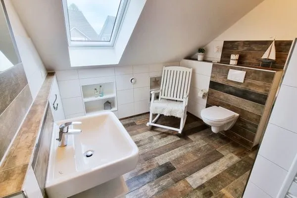 Badezimmer  Schwedenhaushälfte "Küstenliebe" in Sehlendorf an der Ostsee