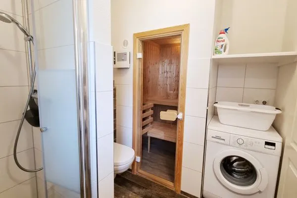 Badezimmer  Schwedenhaushälfte "Küstenliebe" in Sehlendorf an der Ostsee