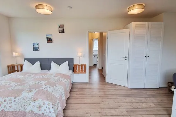 Schlafzimmer  Schwedenhaushälfte "Küstenliebe" in Sehlendorf an der Ostsee