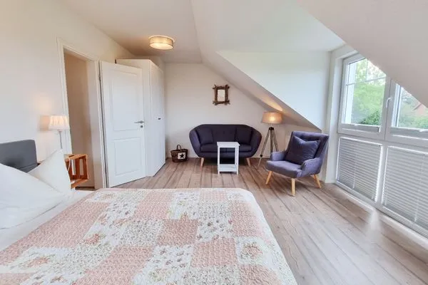 Schlafzimmer  Schwedenhaushälfte "Küstenliebe" in Sehlendorf an der Ostsee