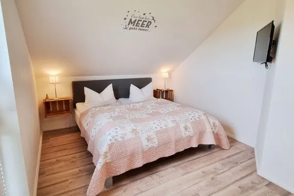 Schlafzimmer  Schwedenhaushälfte "Küstenliebe" in Sehlendorf an der Ostsee