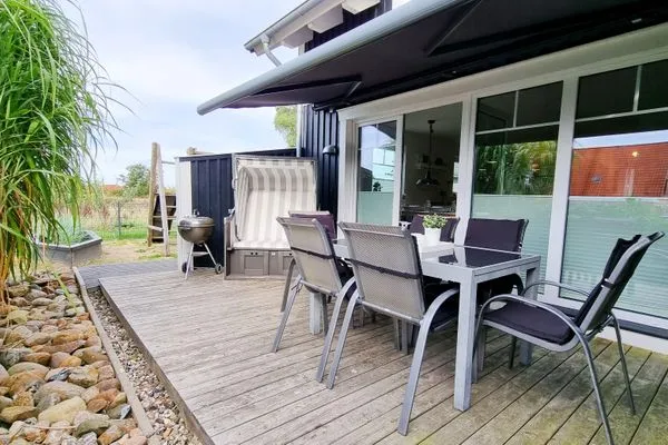 Terrasse  Schwedenhaushälfte "Küstenliebe" in Sehlendorf an der Ostsee