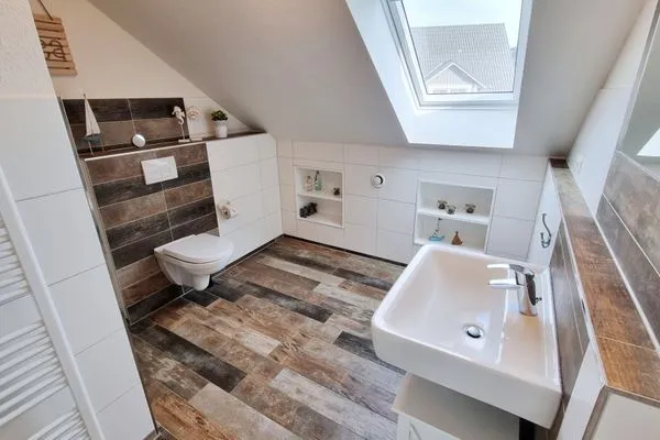 Badezimmer  Schwedenhaushälfte "Lieblingsplatz" Sehlendorf an der Ostsee