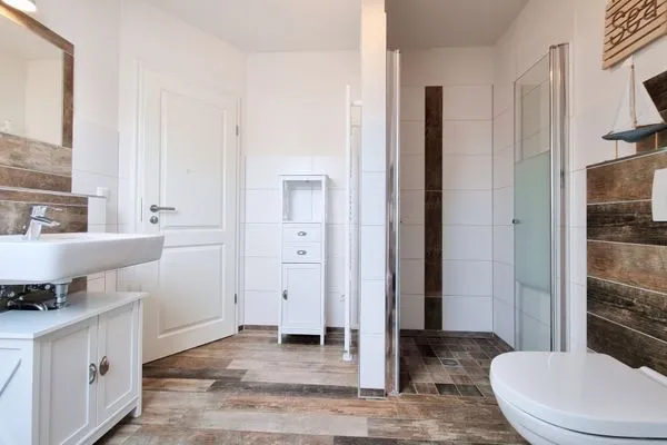 Badezimmer  Schwedenhaushälfte "Lieblingsplatz" Sehlendorf an der Ostsee