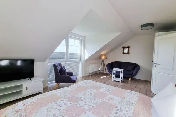 Schlafzimmer  Schwedenhaushälfte "Lieblingsplatz" Sehlendorf an der Ostsee