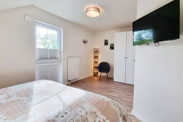 Schlafzimmer  Schwedenhaushälfte "Lieblingsplatz" Sehlendorf an der Ostsee