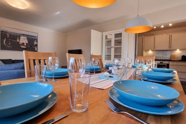 Wohnzimmer  Ferienhaushälfte "Sandbank" Schönberger Strand an der Ostsee