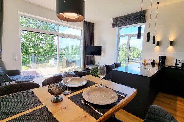 Wohnzimmer  Ferienwohnung "Schöne Aussichten" in 1. Reihe in Kalifornien