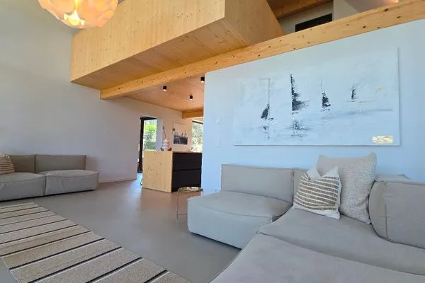 Wohnzimmer  Ferienhaus "Sturmvogel" direkte Strandlage in Kiel