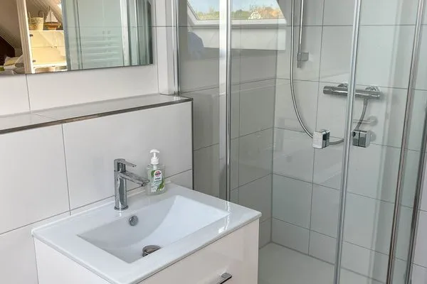 Badezimmer Haus Seemöwe Ferienwohnung Möwennest