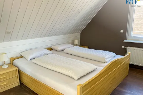 Schlafzimmer Haus Seemöwe Ferienwohnung Möwennest