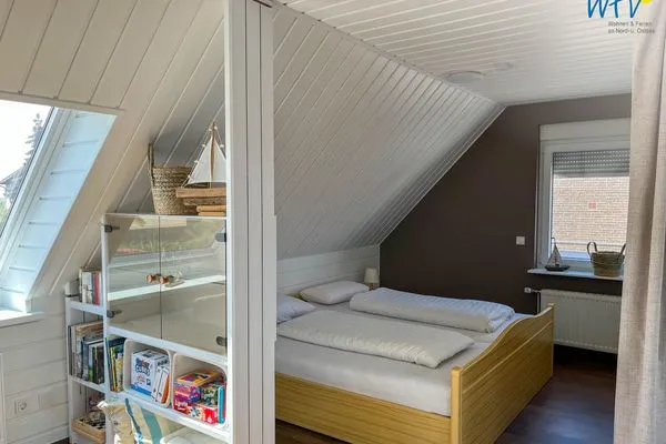 Schlafzimmer Haus Seemöwe Ferienwohnung Möwennest
