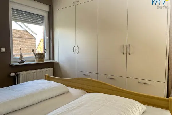 Schlafzimmer Haus Seemöwe Ferienwohnung Möwennest