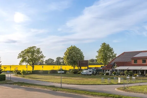 Ferienwohnung Wellenzauber Klink - Ausblick aus dem Fenster zum Blumenfeld Raps  Wellenzauber