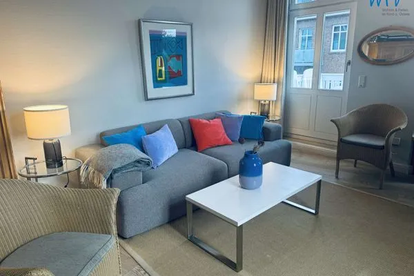 Wohnzimmer Logirhaus Doyen Ferienwohnung Robbenplate