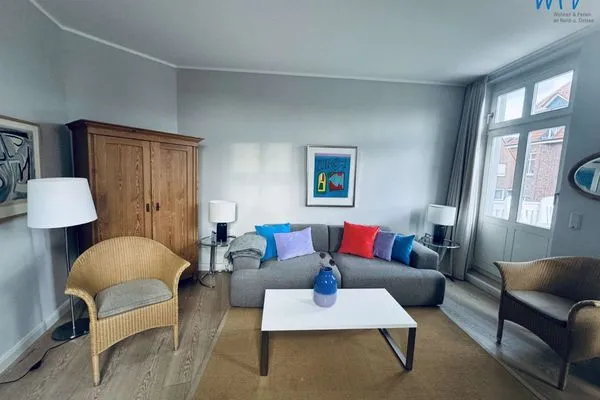 Wohnzimmer Logirhaus Doyen Ferienwohnung Robbenplate