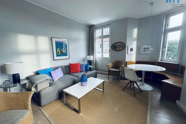 Wohnzimmer Logirhaus Doyen Ferienwohnung Robbenplate