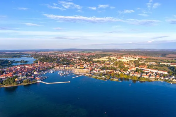 Ferienwohnung Kleines Meer Blick auf Waren Müritz Hafen  Kleines Meer