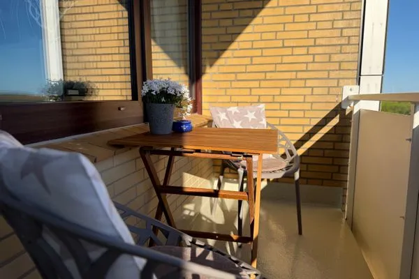 Balkon Ferienwohnung Brandenburgerstr. 11 - Dühne16 mit kleinem Meerblick