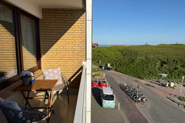 Balkon Ferienwohnung Brandenburgerstr. 11 - Dühne16 mit kleinem Meerblick