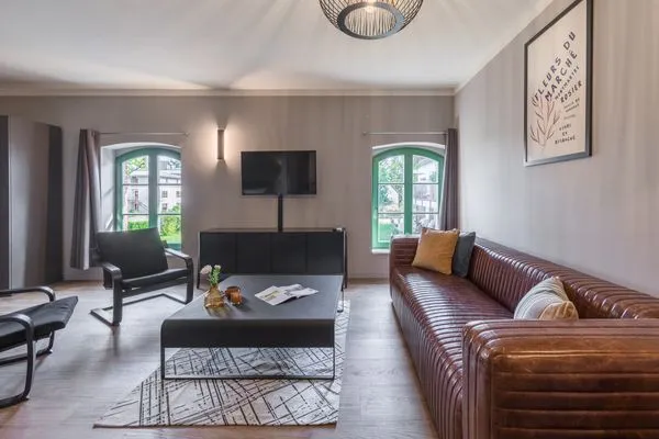 Ferienwohnung Heimathafen Klink - Wohnzimmer mit TV  Heimathafen