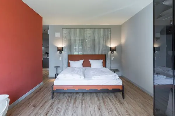 Ferienwohnung Wellenklang Klink - modernes Doppelbett  Wellenklang