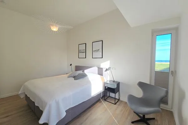 Schlafzimmer  Ferienwohnung "Strandgut" in 1. Reihe an der Ostseeküste
