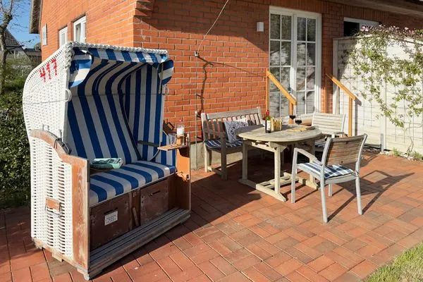 Terrasse Haus Pesel Ferienwohnung *Reethuk*