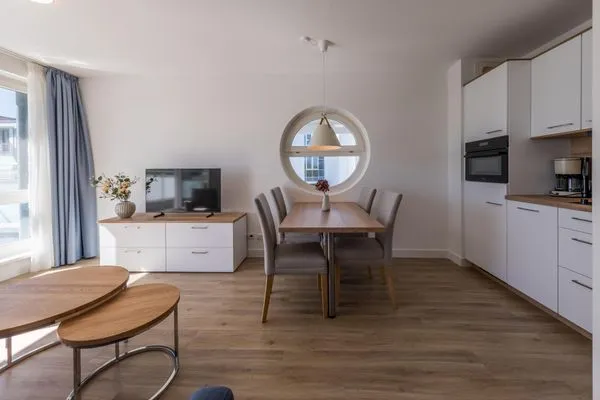 Ferienwohnung Kleine Freiheit Blick auf den offenen Essbereich  Kleine Freiheit