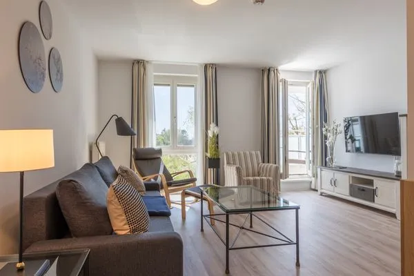 Ferienwohnung Sturmmöwe Blick ins Wohnzimmer  Sturmmöwe