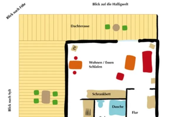Grundriss Haus Nordenlicht Ferienwohnung Kiek-ut