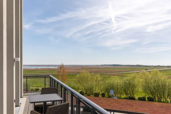 Ferienwohnung Sonnengott in Wustrow - Balkon mit Boddenblick  Sonnengott