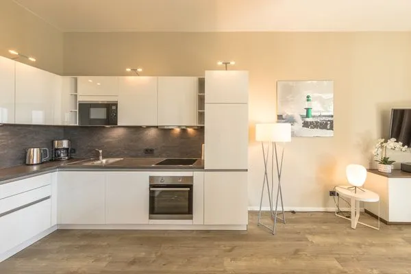 Ferienwohnung Sonnengott in Wustrow - Blick auf die Küche  Sonnengott