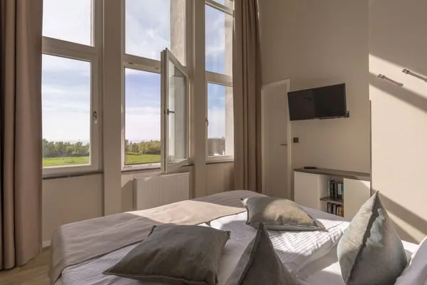 Ferienwohnung Mehr Meerblick Schlafzimmer mit Wssserblick  Mehr Meerblick