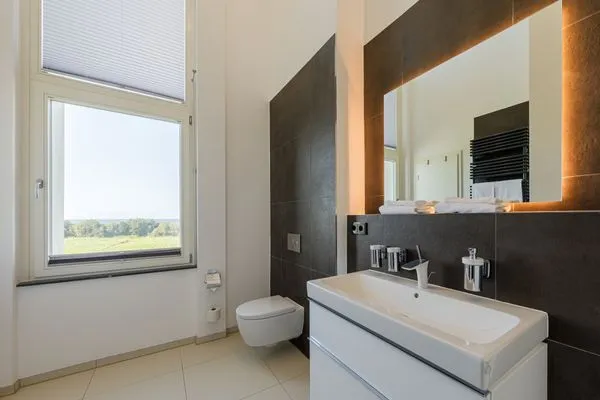 Ferienwohnung Mehr Meerblick Badezimnmer mit Wasserblick  Mehr Meerblick