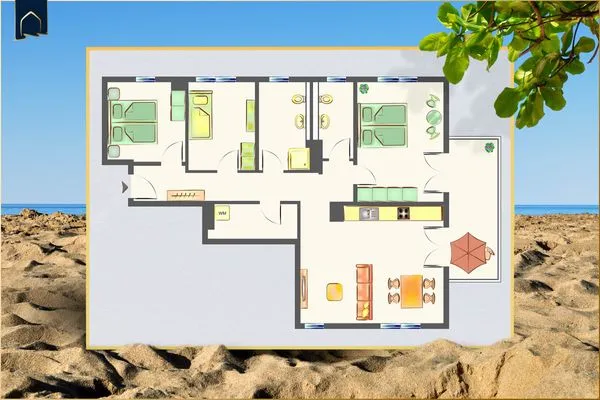 Grundriss  Ferienwohnung Meerzeit