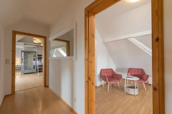 Ferienhaus Wiesenquartier Penkow Flur im Obergeschoss  WiesenQuartier