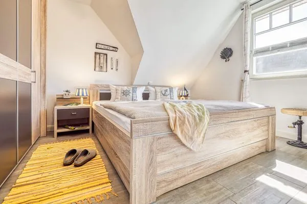 Schlafzimmer mit Doppelbett Kavelweg 9 Kavelweg 9 Whg 3 - Kavelkoje