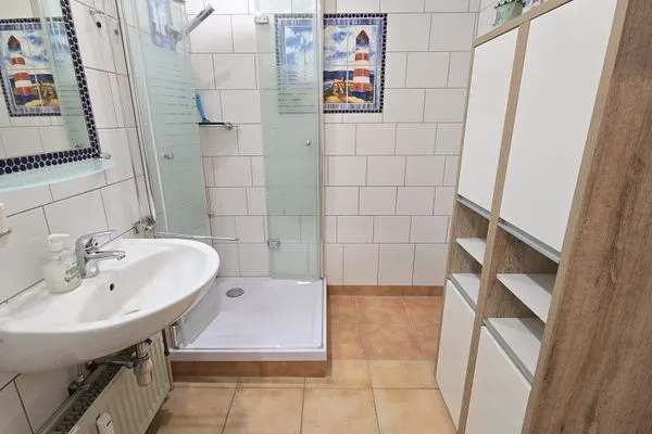 Badezimmer  Ferienwohnung "Leuchtturm" in Schönberg-Holm an der Ostsee
