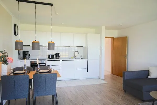 Küche / Küchenzeile  Moderne Ferienwohnung N°9 Stexwig mit Panorama Schleiblick