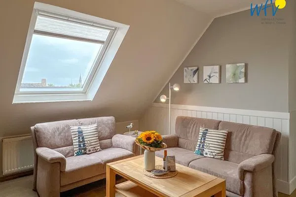 Wohnzimmer Apartmenthaus Roberta Ferienwohnung Leuchtturm