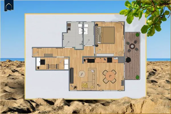 Grundriss  Ferienwohnung Blaubarschbude