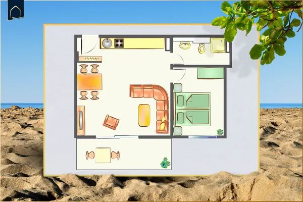 Grundriss  Ferienwohnung Dünengrün