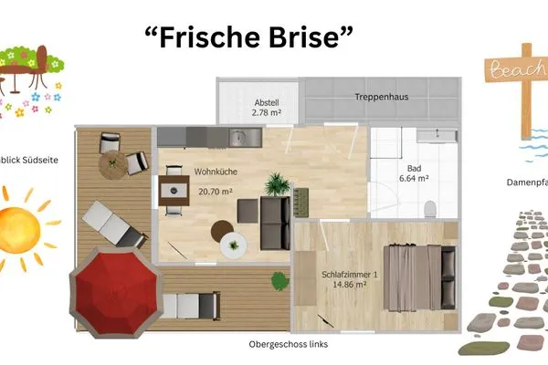 Grundriss Haus Damenpfad 4 Ferienwohnung Frische Brise