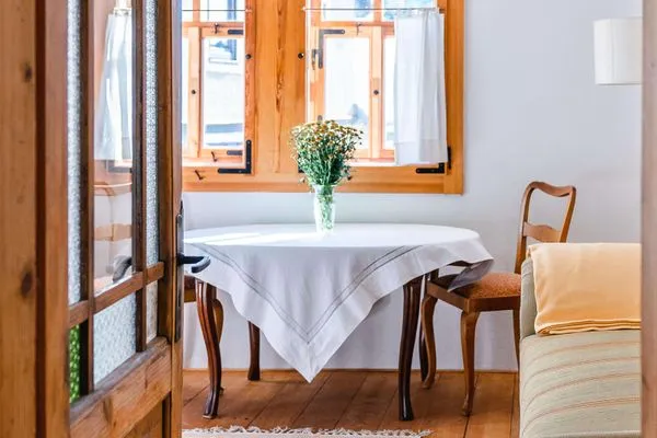 Blick in das herrliche Schlafzimmer  Ferienwohnung Landhaus Fröbel