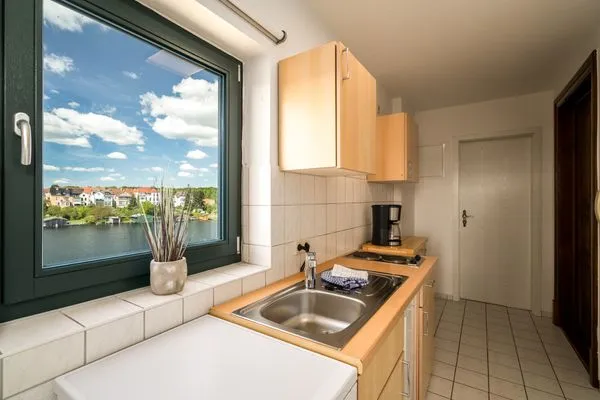 Ferienwohnung SeaLove in Malchow - Blick von der Küche auf den Malchower See  SeaLove
