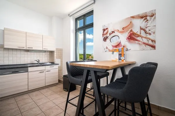 Ferienwohnung BlueSea Malchow - Küche mit Essbereich  BlueSea